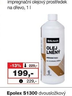 BALTECH lněný olej tradiční impregnační olejový prostředek na dřevo - Barvy a laky drogerie aktualniletaky.eu