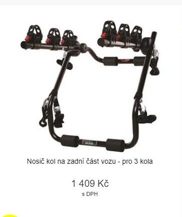 Nosič kol na zadní část vozu - pro 3 kola