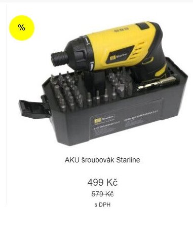 AKU šroubovák Starline
