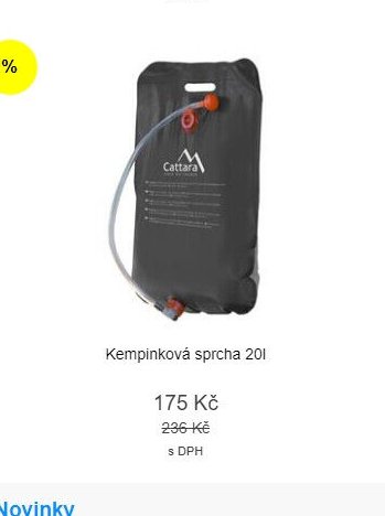 Kempinková sprcha 20l