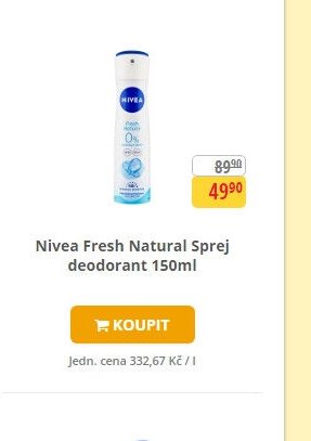 Nivea Fresh Natural Sprej deodorant 150ml - Teta drogerie aktualniletaky.eu