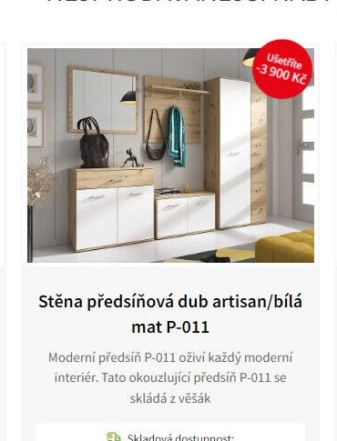 Stěna předsíňová dub artisan/bílá mat P-011 - Jamall aktualniletaky.eu