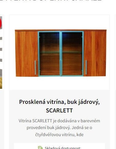 Prosklená vitrína, buk jádrový, SCARLETT - Jamall aktualniletaky.eu