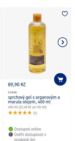 Lirene sprchový gel s arganovým a marula olejem, 400 ml - dm drogerie aktualniletaky.eu