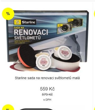 Starline sada na renovaci světlometů malá