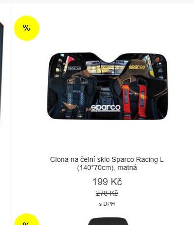 Clona na čelní sklo Sparco Racing L (140*70cm), matná