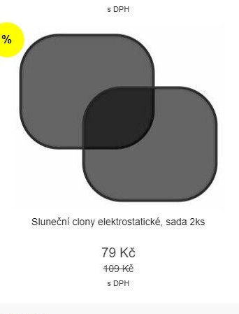 Sluneční clony elektrostatické, sada 2ks
