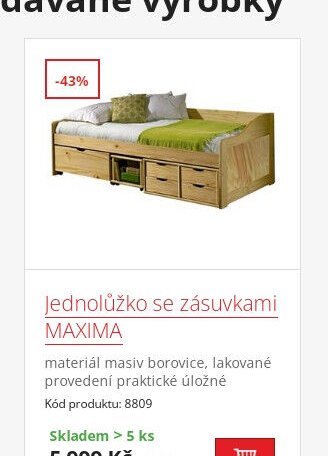 Jednolůžko se zásuvkami MAXIMA - IDEA nábytek aktualniletaky.eu