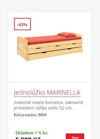 Jednolůžko MARINELLA - IDEA nábytek aktualniletaky.eu