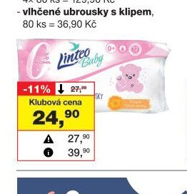 Linteo Baby dětské vlhčené ubrousky, 72 ks - Barvy a laky drogerie aktualniletaky.eu