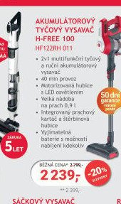 Akumulátorový tyčový vysavač Hoover H-FREE 100 HF122RH 011 - Planeo aktualniletaky.eu