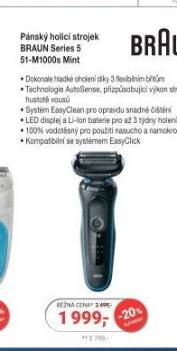 Braun Pánský holicí strojek BRAUN SERIES 5 51-M1000s Mint - Planeo aktualniletaky.eu