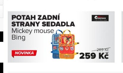 Potah zadní strany sedadla Mickey mouse Bing