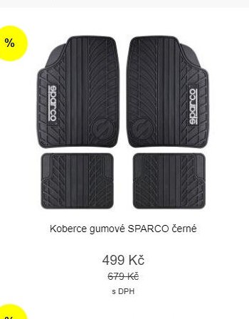 Koberce gumové SPARCO černé