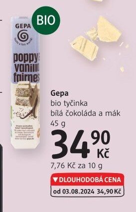 Gepa bio tyčinka bílá čokoláda a mák - dm drogerie aktualniletaky.eu