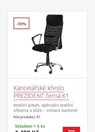 Kancelářské křeslo PREZIDENT černá K1 - IDEA nábytek aktualniletaky.eu