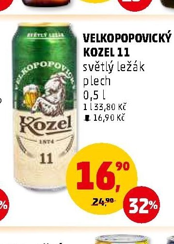 Velkopopovický Kozel 11 světlý ležák plech 0,5 l - Penny Market aktualniletaky.eu