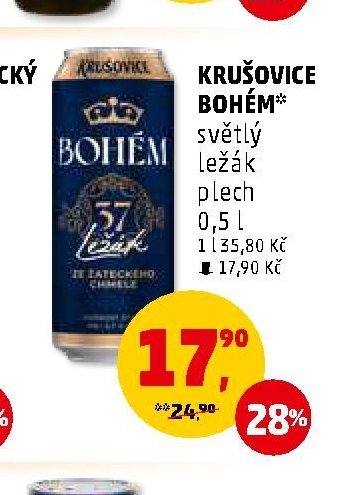 Krušovice Bohém* světlý ležák plech 0,5 l - Penny Market aktualniletaky.eu