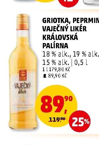 Griotka, Peprmint, Vaječný likér Královská palírna - Penny Market aktualniletaky.eu