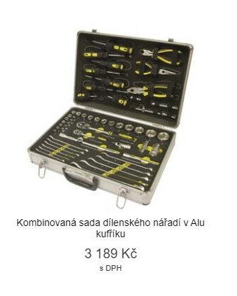 Kombinovaná sada dílenského nářadí v Alu kufříku