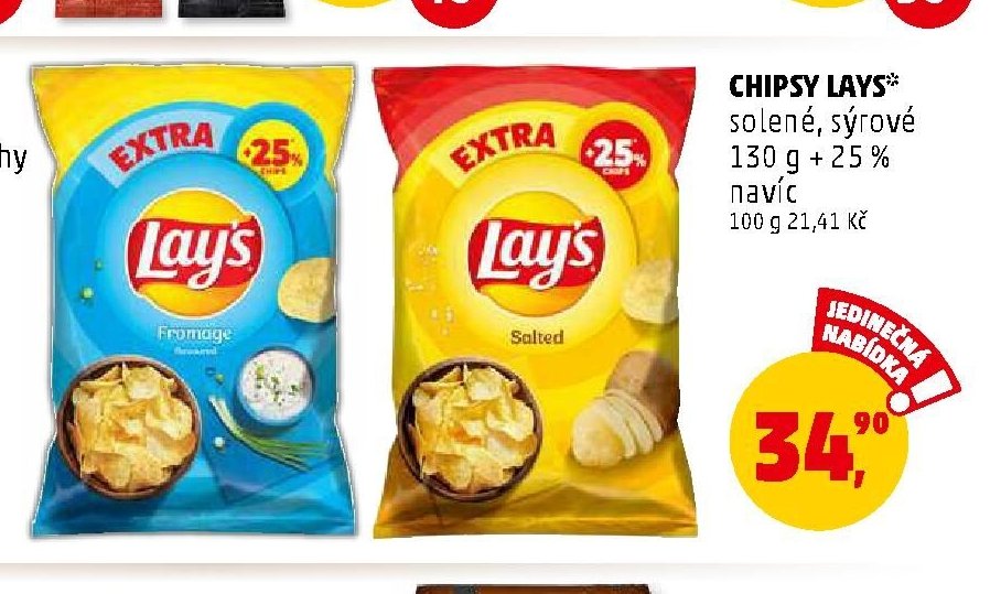 Chipsy Lays solené, sýrové - Penny Market aktualniletaky.eu