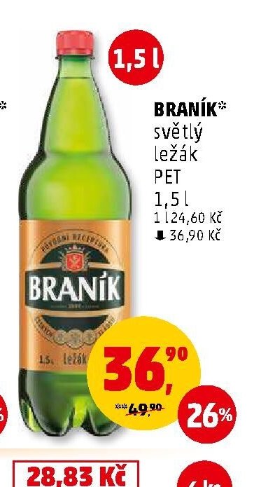 Braník světlý ležák PET 1,5l - Penny Market aktualniletaky.eu