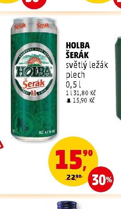 Holba Šerák světlý ležák plech 0,5l - Penny Market aktualniletaky.eu