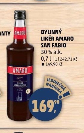 BYLINNÝ LIKÉR AMARO SAN FABIO - Penny Market aktualniletaky.eu
