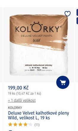 KOLORKY Deluxe Velvet kalhotkové pleny Wild, velikost L, 19 ks - dm drogerie aktualniletaky.eu