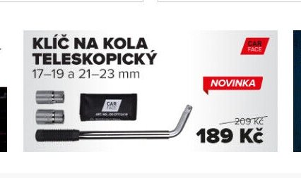 KLÍČ NA KOLA TELESKOPICKÝ 17–19 a 21–23 mm