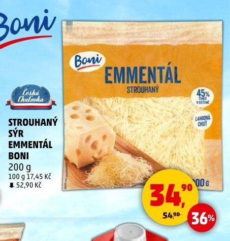Strouhaný sýr Emmentál Boni - Penny Market aktualniletaky.eu