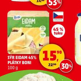 Sýr Eidam plátky Boni 100 g - Penny Market aktualniletaky.eu