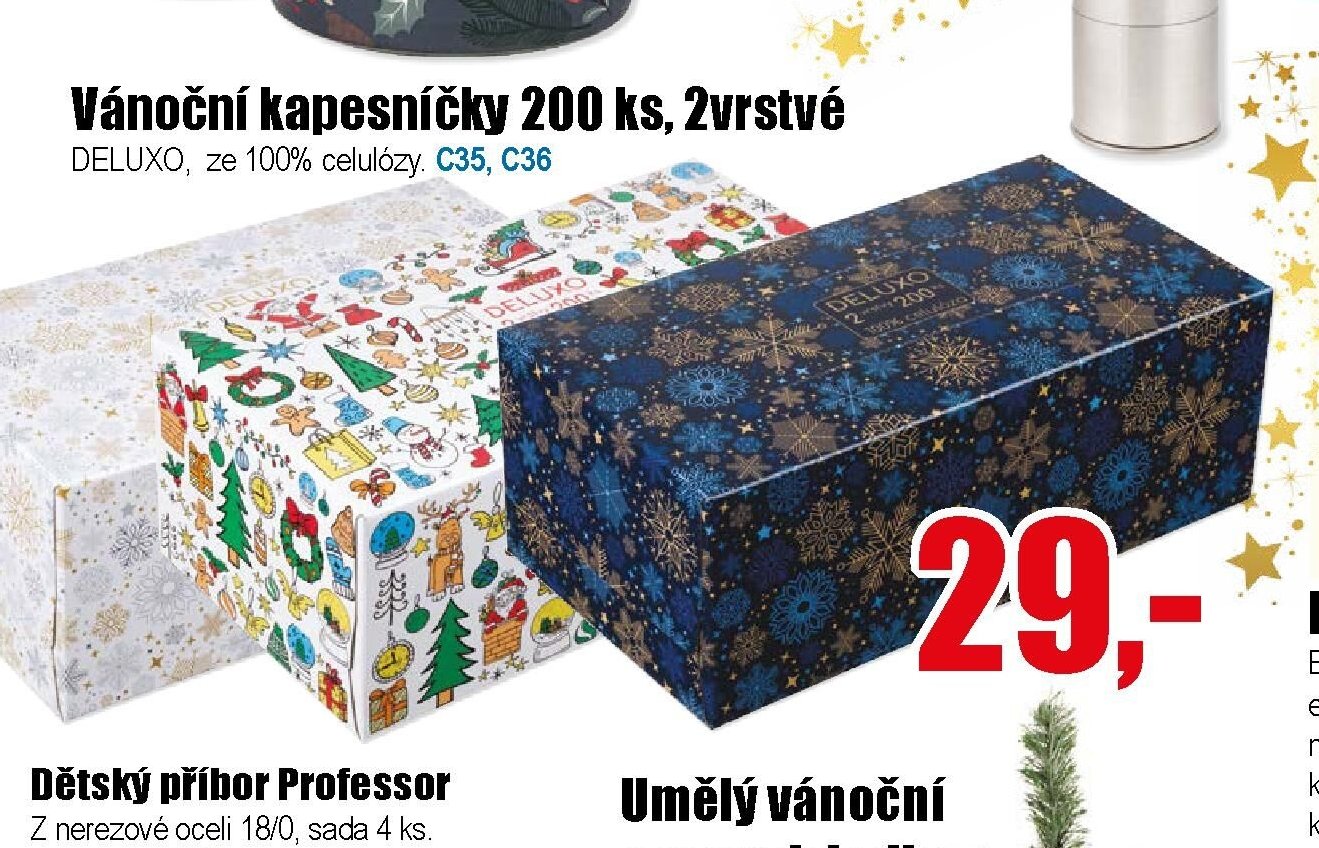 Vánoční kapesníčky 200 ks, 2vrstvé - EVA.cz aktualniletaky.eu