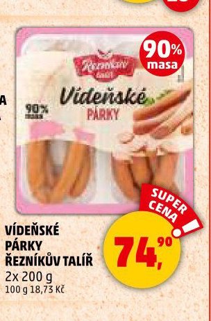 VÍDEŇSKÉ PÁRKY ŘEZNÍKŮV TALÍŘ 2x 200 g - Penny Market aktualniletaky.eu