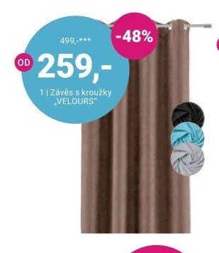 Závěs s kroužky VELOURS - Möbelix aktualniletaky.eu