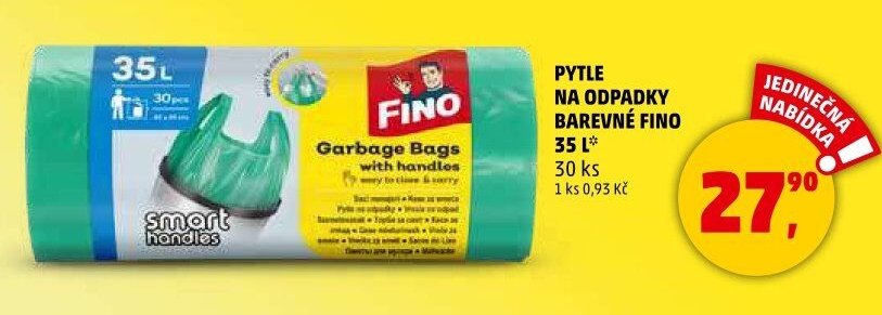 PYTLE NA ODPADKY BAREVNÉ FINO 35 L - Penny Market aktualniletaky.eu