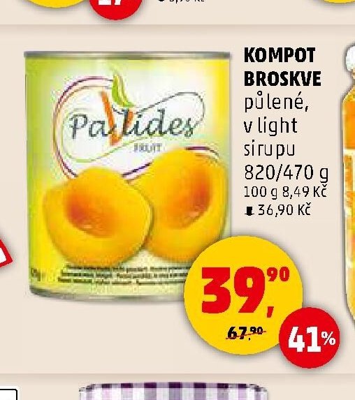 KOMPOT BROSKVE půlené, v light sirupu - Penny Market aktualniletaky.eu