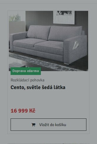 Cento, světle šedá látka