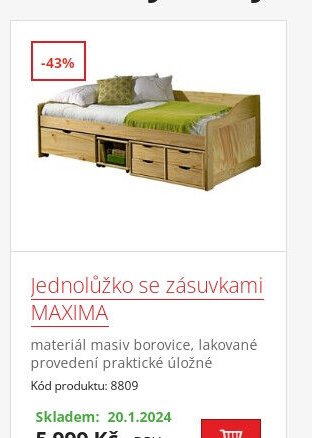 Jednolůžko se zásuvkami MAXIMA - IDEA nábytek aktualniletaky.eu