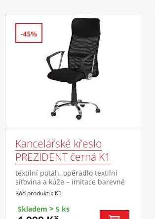 Kancelářské křeslo PREZIDENT černá K1