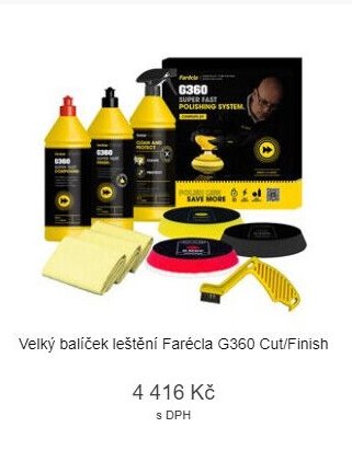 Velký balíček leštění Farécla G360 Cut/Finish