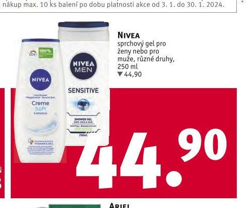 NIVEA sprchový gel pro ženy nebo pro muže, různé druhy, 250 ml