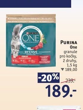 PURINA One granule pro kočky, 2 druhy, 1,5 kg