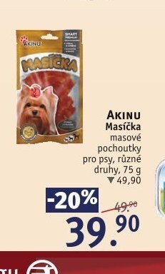 AKINU Masíčka masové pochoutky pro psy, různé druhy, 75 g