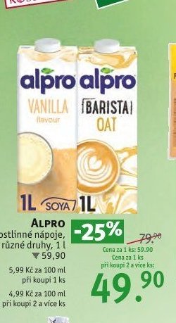 Alpro rostlinné nápoje