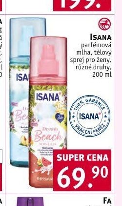 Isana parfémová mlha, tělový sprej pro ženy, různé druhy, 200 ml