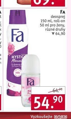 Fa deosprej 150 ml, roll-on 50 ml pro ženy, různé druhy