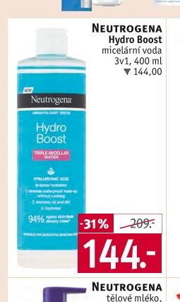 Neutrogena Hydro Boost micelární voda 3v1