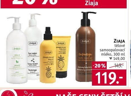 Ziaja tělové samoopalovací mléko