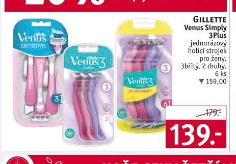 Gillette Venus Simply 3 Plus jednorázový holicí strojek